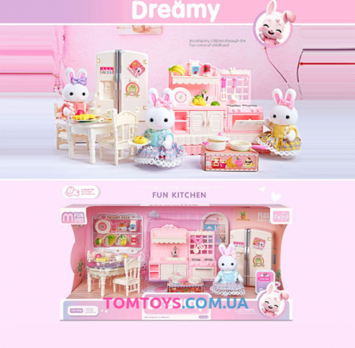 Игровой набор кухня с флоксовыми животными 6617